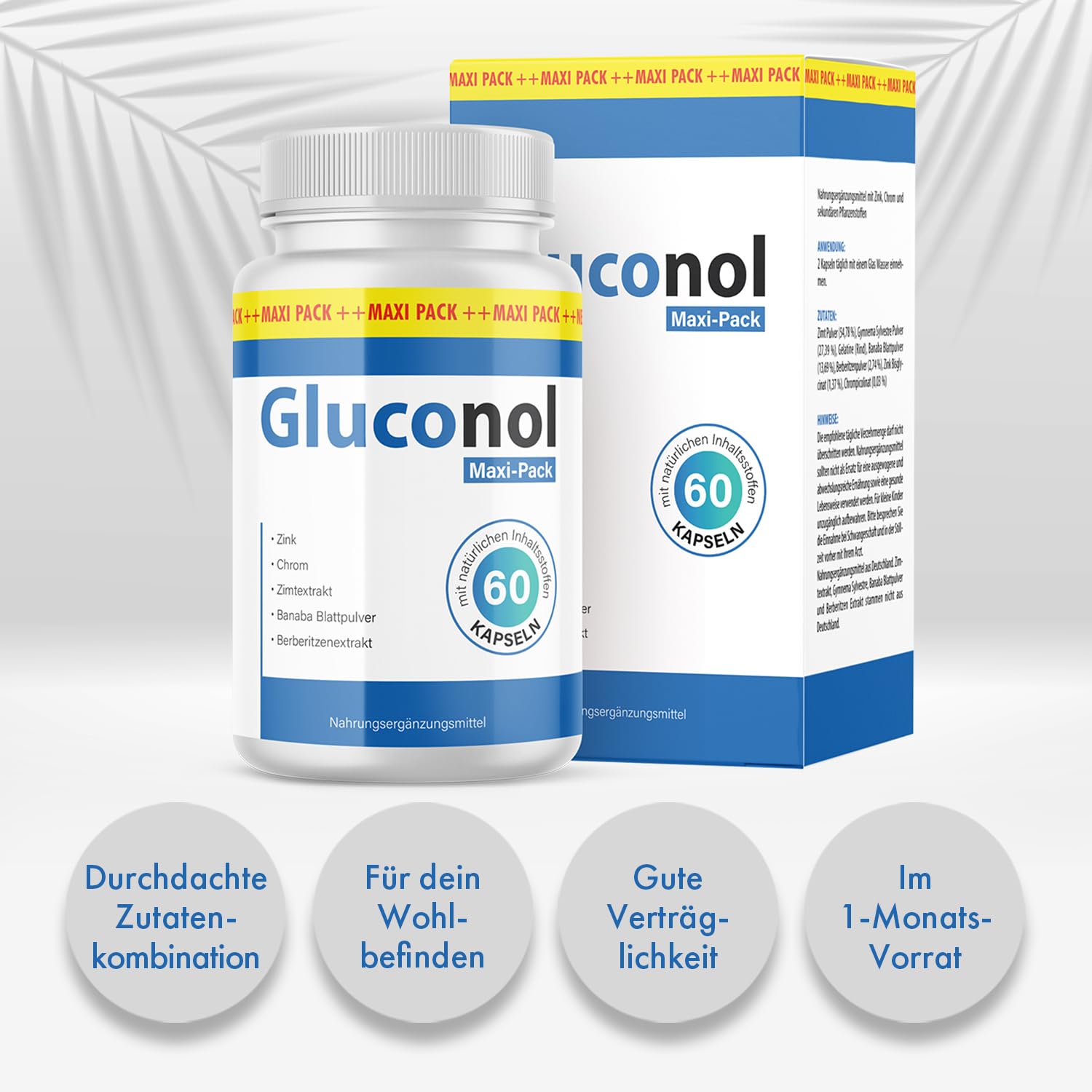 Gluconol Kapseln - unterstützung für den Alltag - Inhalt 60