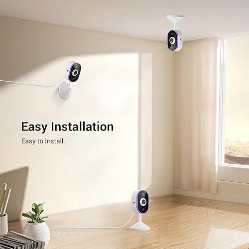 Miniatura 6 de Cámara de seguridad inalámbrica, vigilancia WiFi 2.4G5G, detección humana AI, audio de 2 vías, visión nocturna, fuente de alimentación con cable