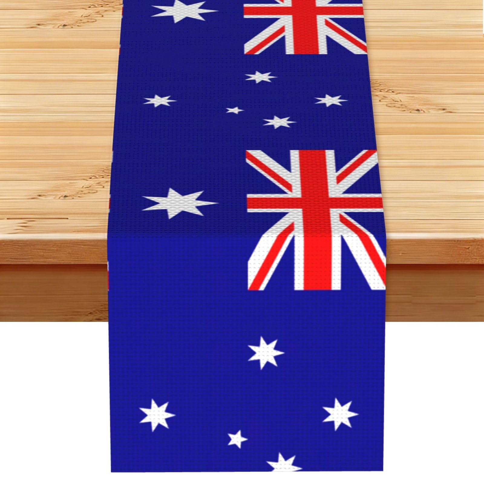 Australian flag Printed Table Runner 13 x 72, Wrinkle Resistant Decor for Dining Table Coffee Table Fireplace