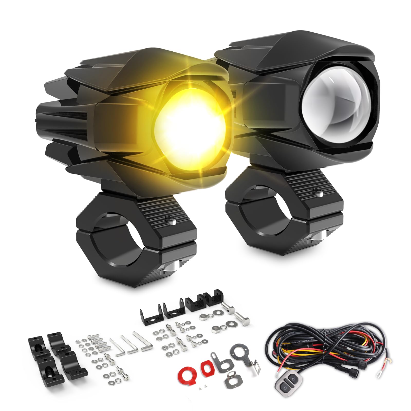 Amazon | CO LIGHT オートバイ用 LED フォグランプ 车検対応2 色切替 3