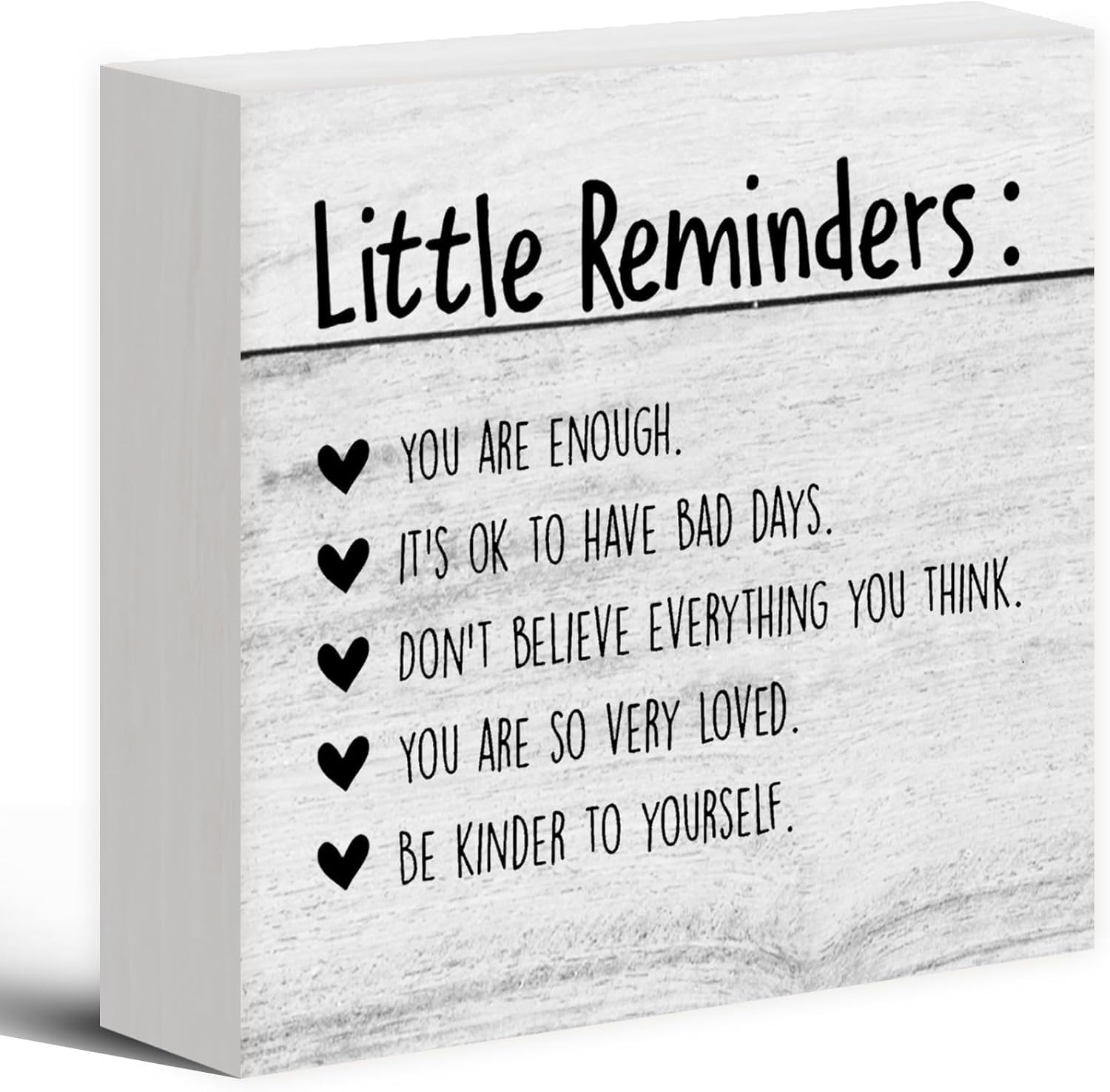 Little Reminders Box Sign 7x7 Inch Rustic Farmhouse Desk Decor