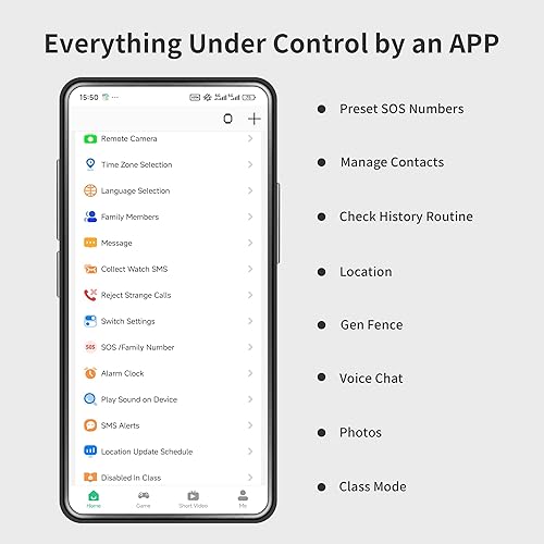 Miniatura 5 de Reloj inteligente 4G para niños con rastreador GPS y llamada telefónica para niños de 5 a 12 años, reloj GPS para niños con llamadas SOS,