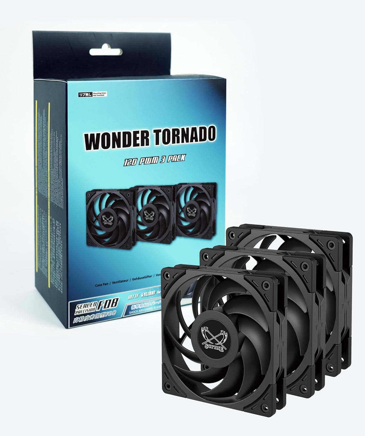 Scythe Wonder Tornado 120 PWN High-Performance Computer Case Fan,120mm ...