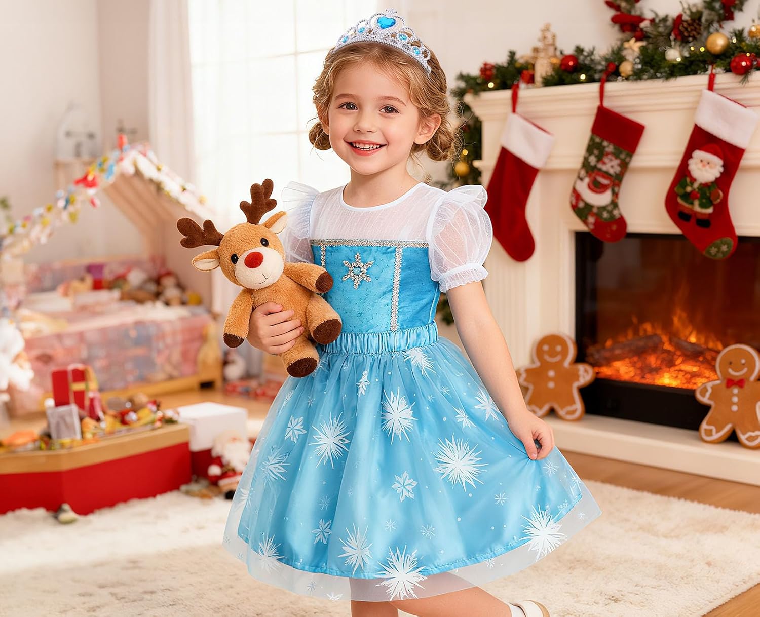 LIMIROLER Princess Dress Up Clothes for Little Girl Role Play Costume Gift Set Princess Dress Up Toys for Toddler Girls