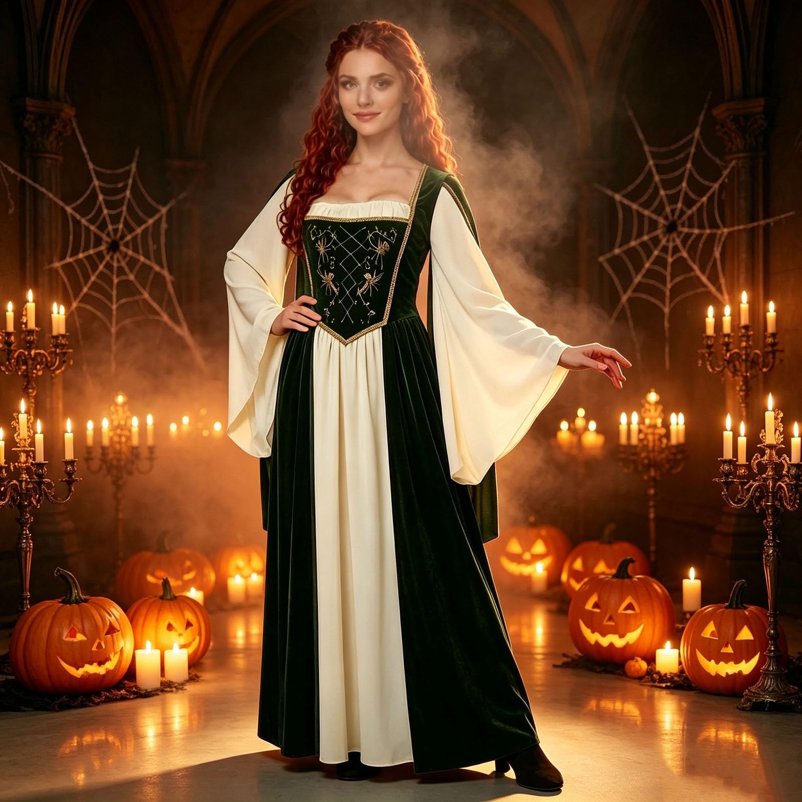 Costume di Halloween da donna, abito medievale per palcoscenico