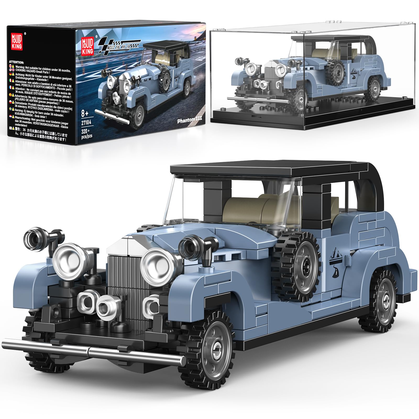 27104 Speed Champion Car Building Sets, 320+ Pcs MOC Racing Car Model with Acrylic Case,…