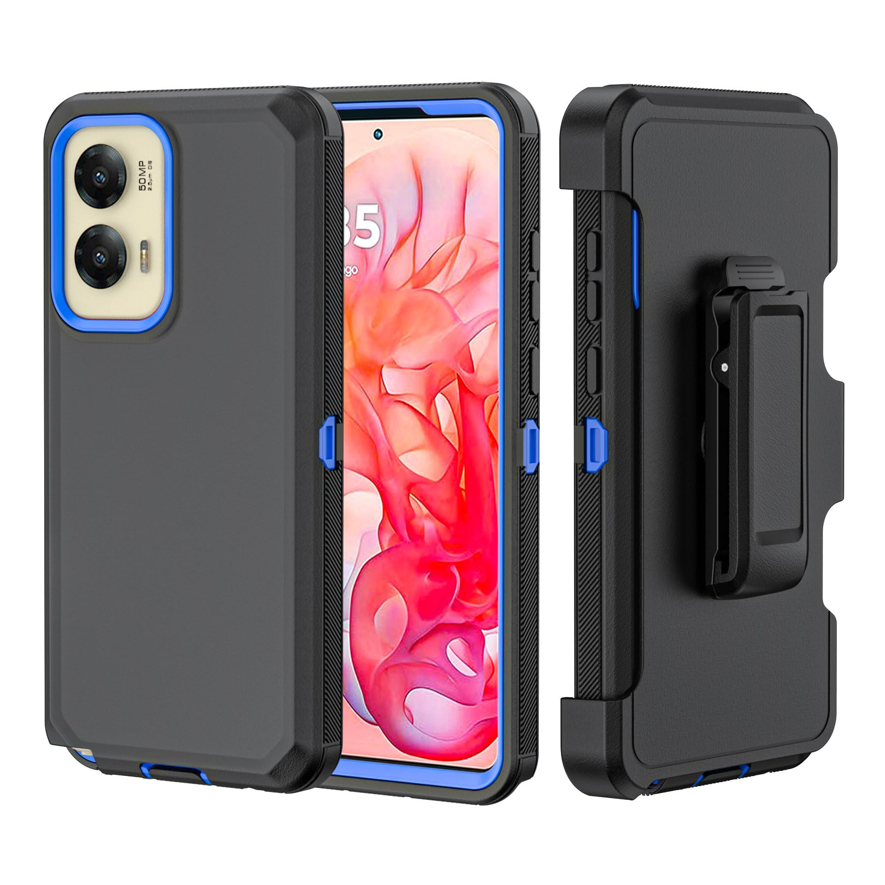 TASHHAR Phone Case for Moto G Stylus 5G 2024 Case,Heavy Duty Hard Shockproof Armor Protector Case Cover with Belt Clip Holster for Moto G Stylus 5G