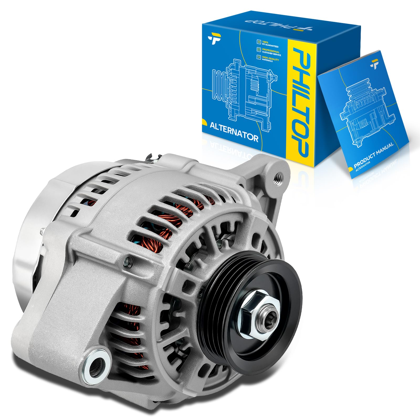 PHILTOP New 13743N Alternator 95Amp Compatible with 1997-2001 Honda CR-V