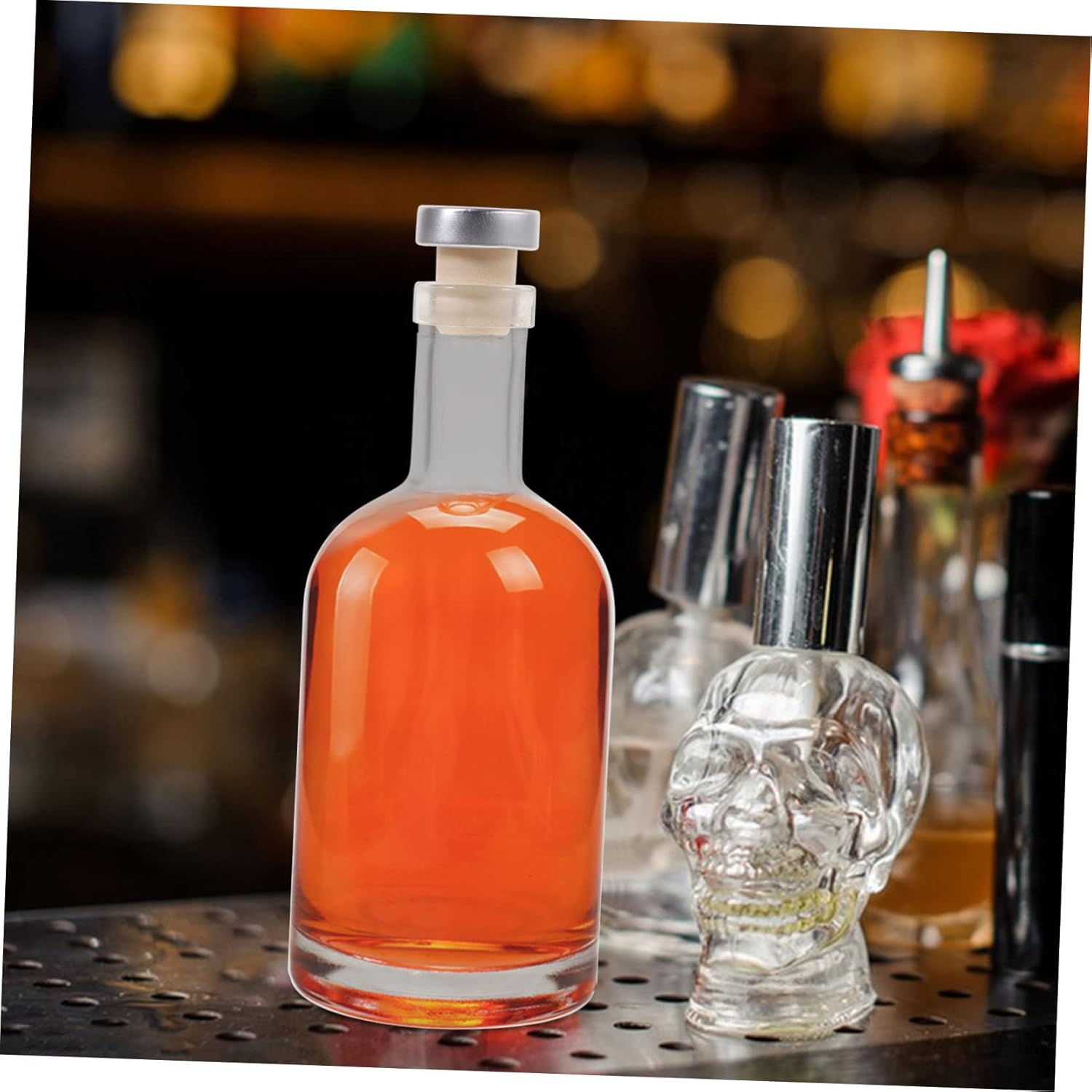 2PCS Thickened Glass Liquor Bottles 750ml Airtight Decanter for Whiskey and Spirits for Home Bar and Entertaining