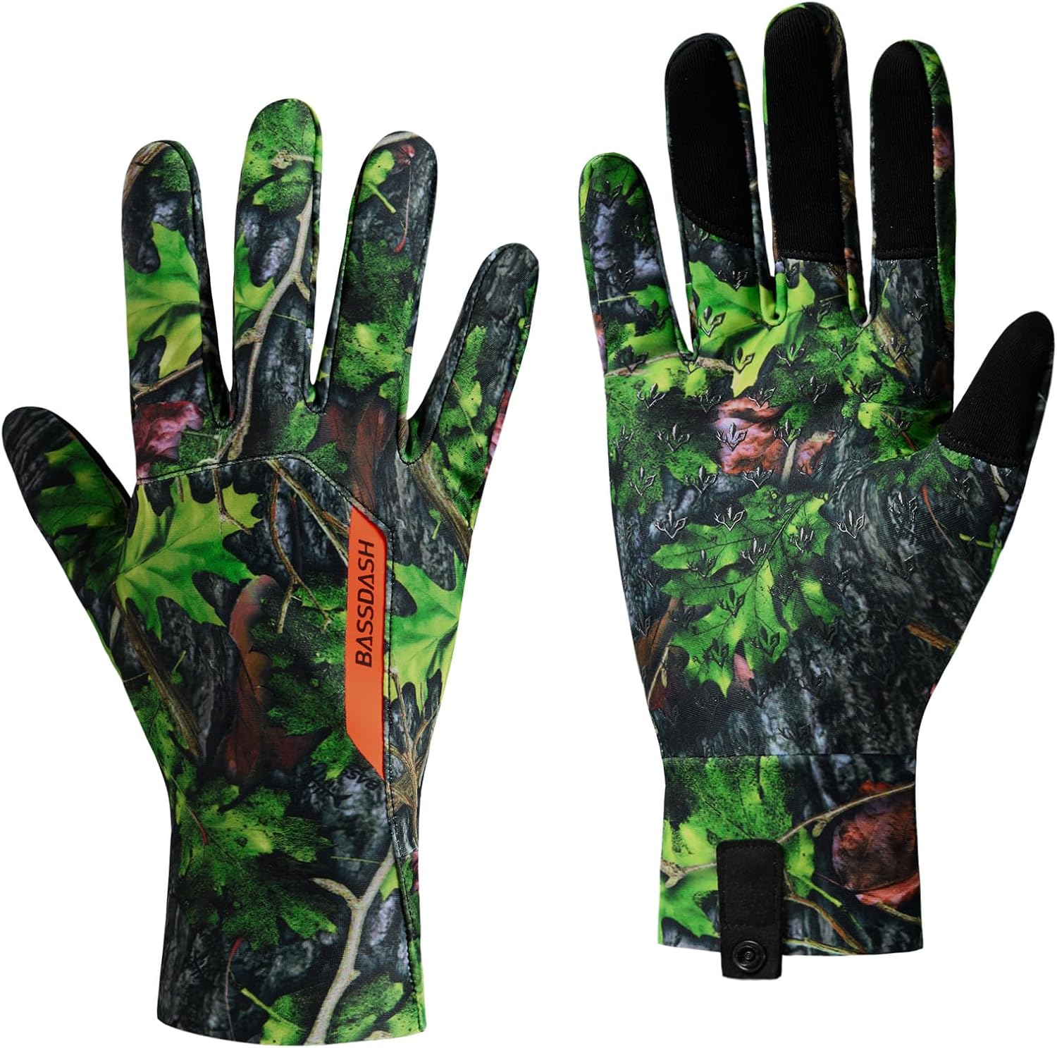 BASSDASH Camo Hunting Gloves Touchscreen Lightweight Glove for Warm Weather Turkey Fishing Outdoor Activities HG08