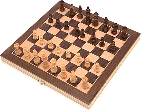 Chess Set, Wooden Chess Game, Indoor Travel Chess, Wooden Folding Chessboard, Chess Pieces