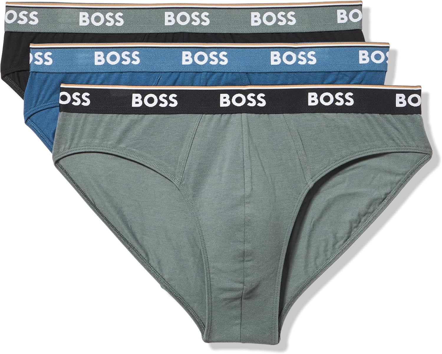 BOSS Men's 3-pack Bold Logo Solid Briefs