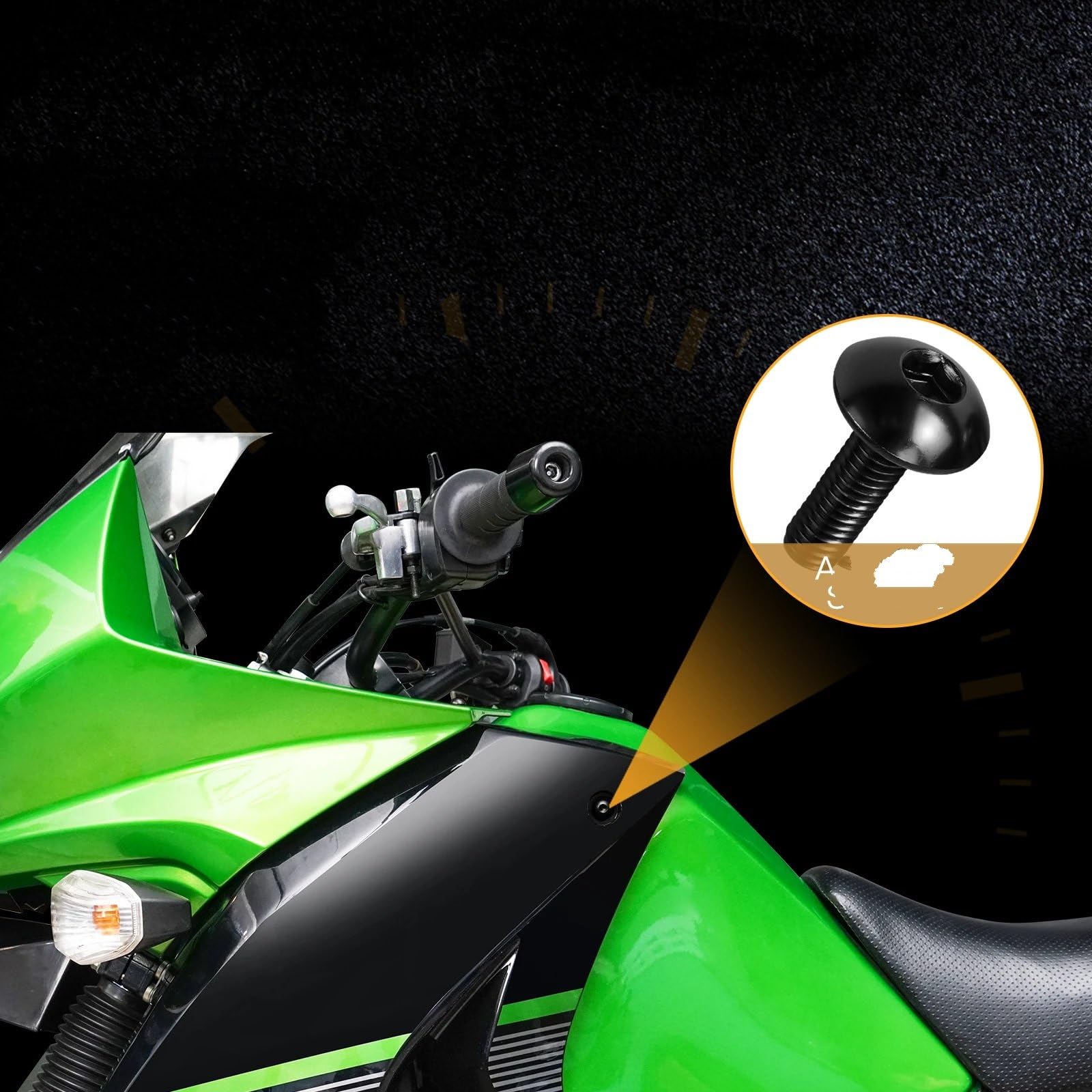 Motorrad Schrauben Kompatibel Mit Suzuki Für GSX600F Für GSX750F Für GSX1100F Für GSX1300R Motorradverkleidungsschrauben Befestigungsmutter Schrauben Komplettset 155 Stück(Black)