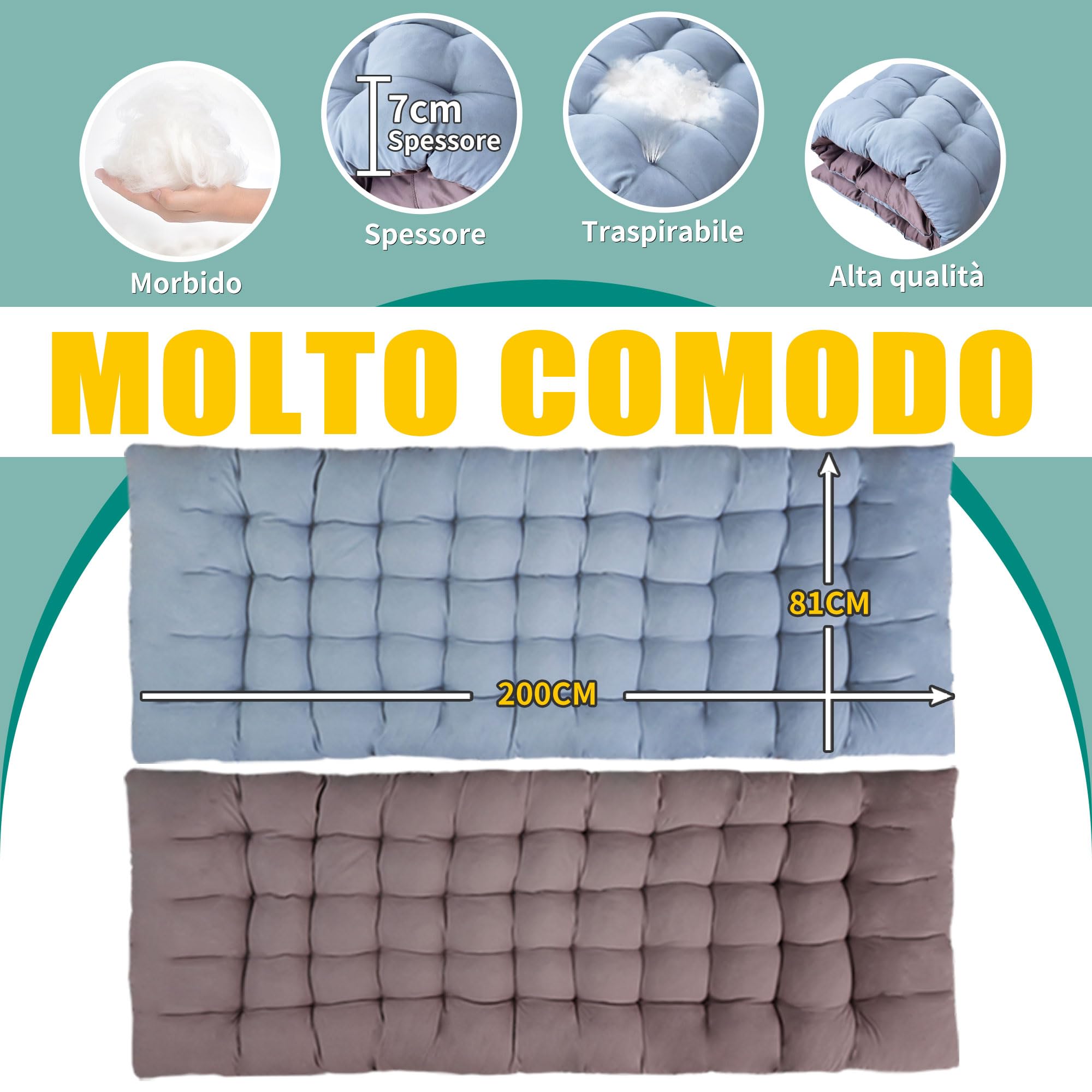Letto da campo XXL pieghevole, extra largo 81 cm, con materasso, per adulti, letto da campeggio, capacità di carico 250 kg, letto pieghevole con tasca laterale, lettino da campeggio portatile, per
