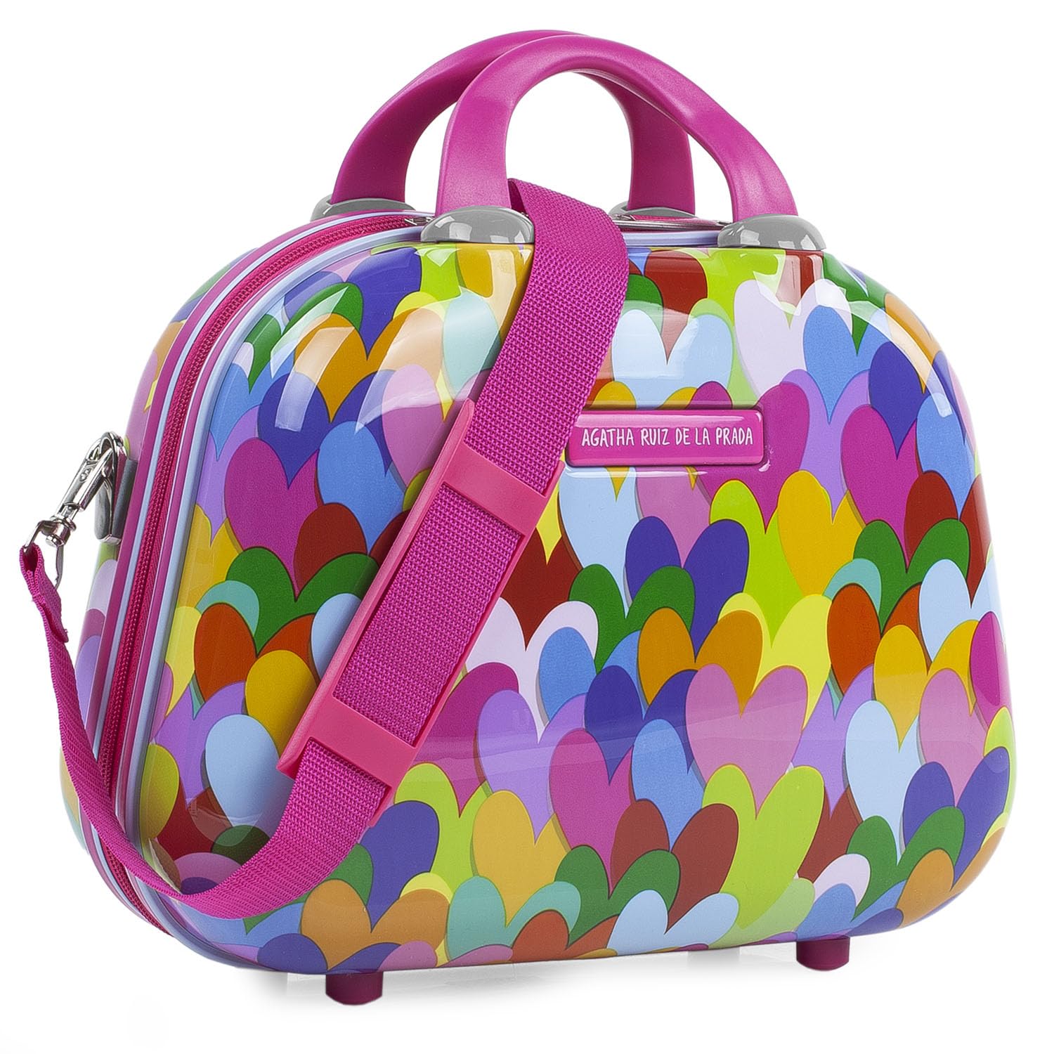 Agatha Ruiz de la Prada - Kosmetikkoffer Hartschale Groß, Beautycase Damen, Trolley & Handgepäck Koffer: Beauty Case Hartschale, Kosmetik Koffer, Kosmetiktasche Groß - Ideal für Reisen!, Fuchsia