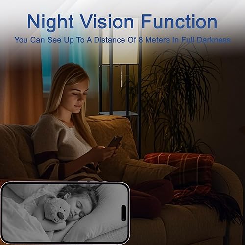 Miniatura 7 de Mini cámara, cámara inalámbrica WiFi 4K con detección de movimiento, visión nocturna para seguridad en el hogar, mascotas, interior y exterior