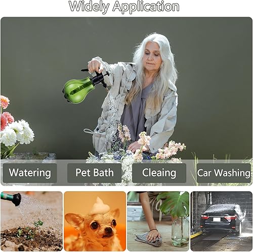 Miniatura 5 de Pulverizador de bomba de jardín manual de 0.4 galones, botella de agua a presión para césped y jardín con boquilla de latón ajustable para plantas y