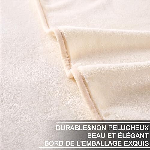 Miniatura 8 de Hozy - Cobija de forro polar para cama de 330GSM, suave, tela cepillada, muy cálida, para el sofá