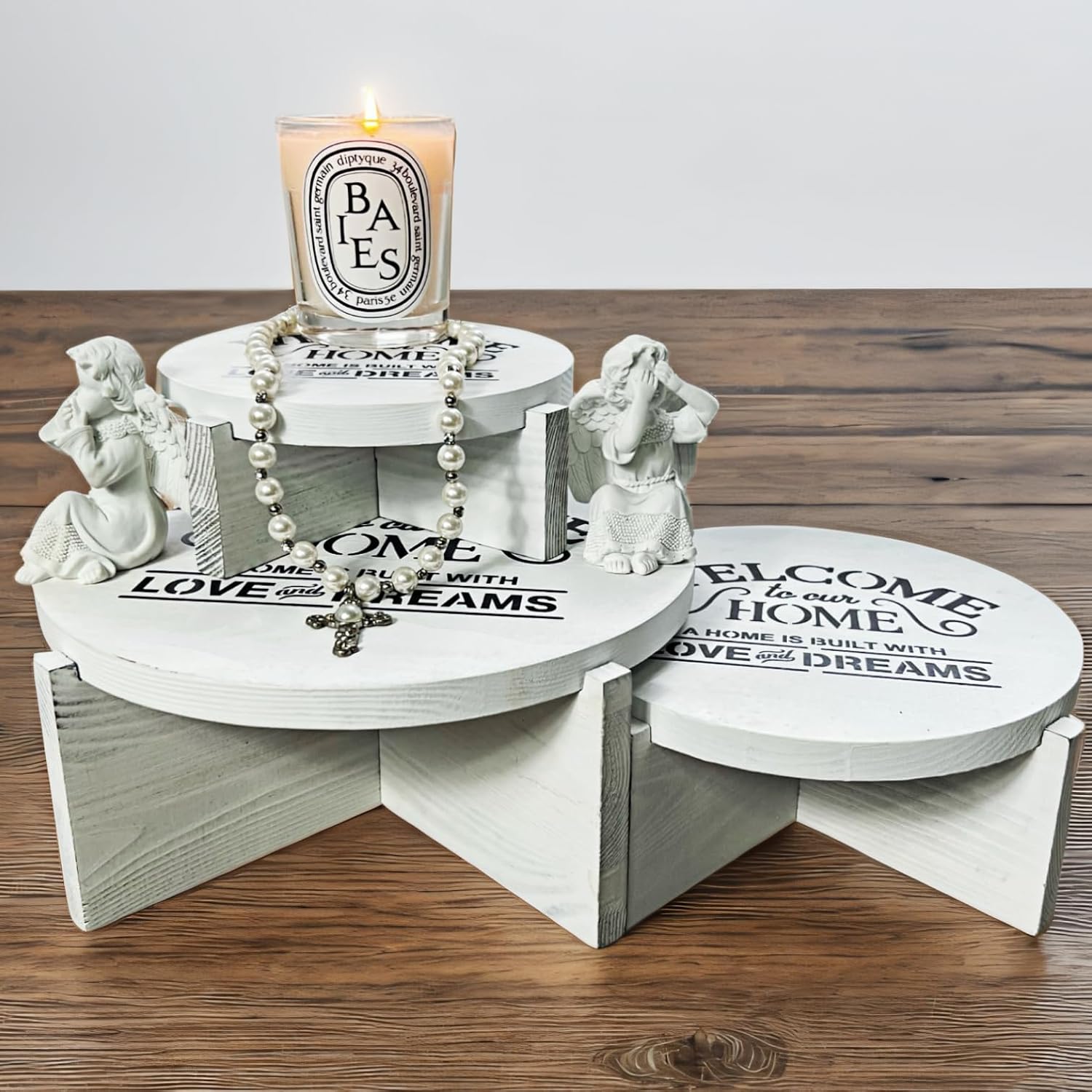 Amazon.com: Wood Round Display Riser Set 3 PCS - Large 10”/8”/6 ...