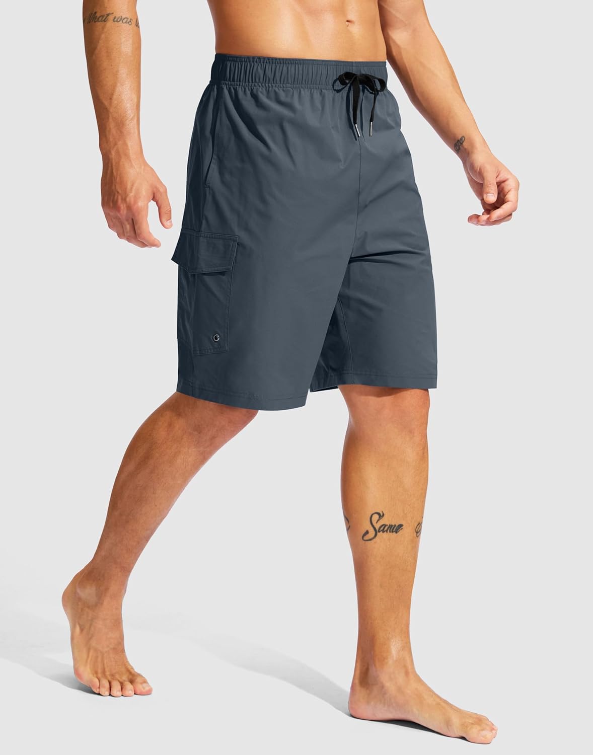 Men's Swim Trunks No Liner 9" Board Shorts Quick Dry Bathing Suit Swimming Beach Shorts for Men with 3 Pockets - Image 4