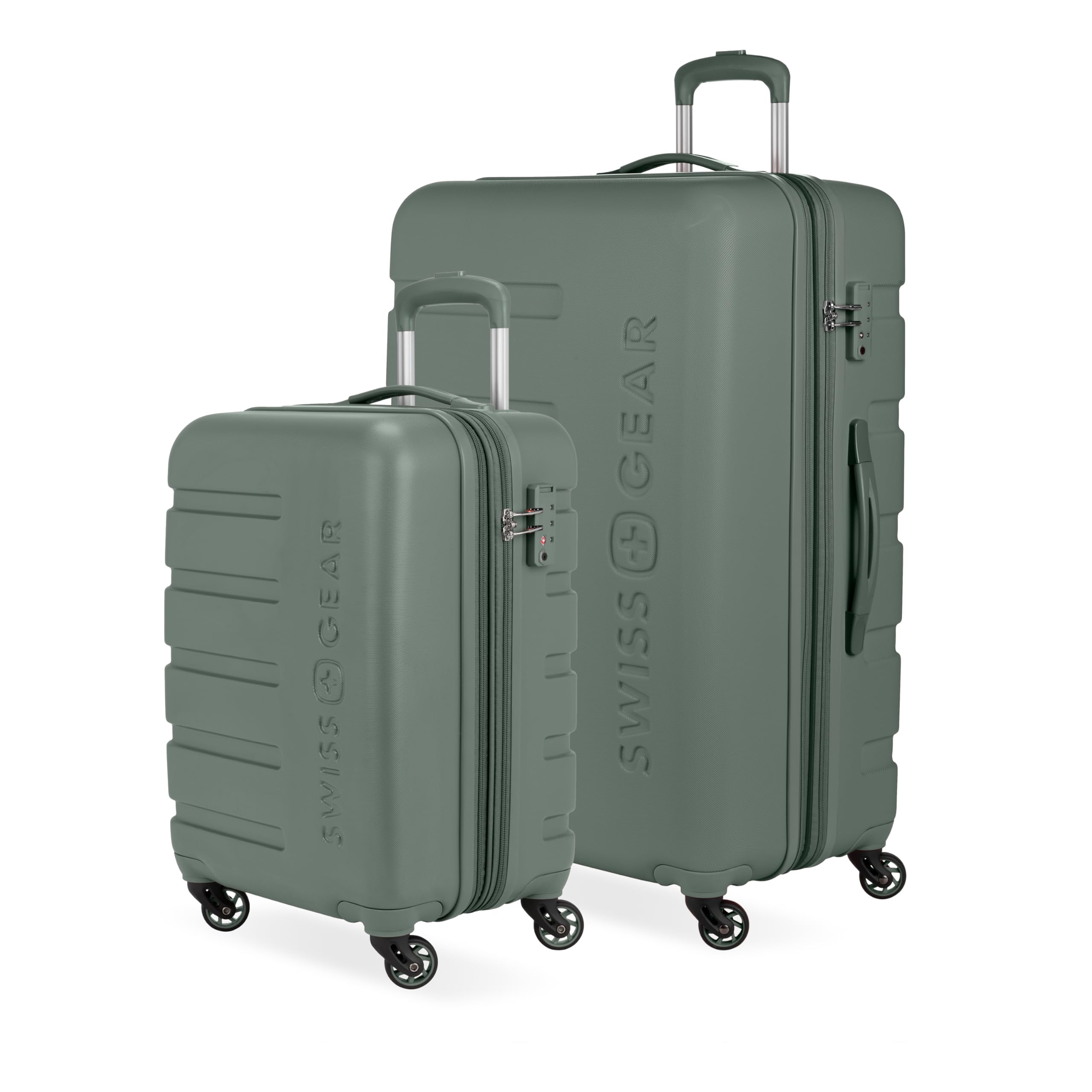 SwissGear 7366 Signature Hardside Expandable Luggage with Spinner Wheels, TSA Lock, Cup-Holder, Olive, 2-Piece Set (19/27)