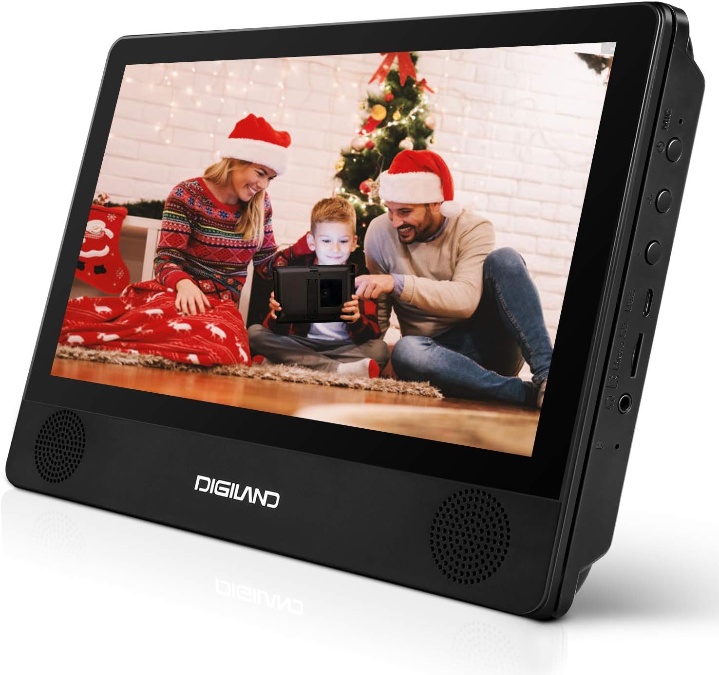DigiLand Portable DVD Player & Android 9.0 Wi-Fi Tablet Combo 9-Inch Touchscreen, Quad-Core 1.3GHz, 16GB Storage, With Headrest Strap, AC Charger Adapter and Car Charger, For Car and Home Use (DL9003)