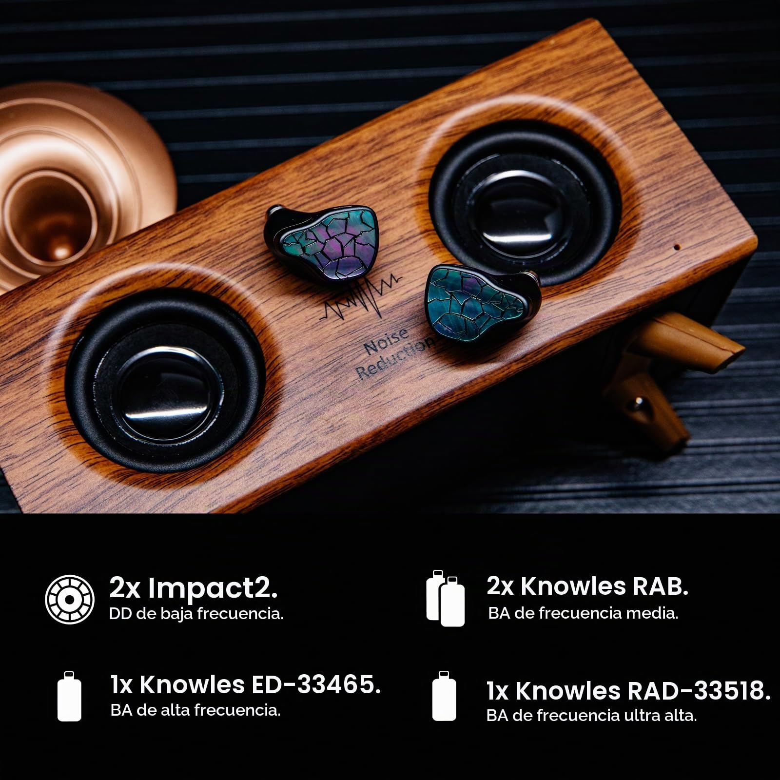 Linsoul THIEAUDIO HYPE 4 MKII 2DD + 4BA In Ear Monitor Híbrido,Auriculares IEM HiFi con Cable,Afinación Neutral y Atractiva,Audífonos Gaming de Aluminio CNC con Cable Modular de 3,5/4,4mm para Músicos