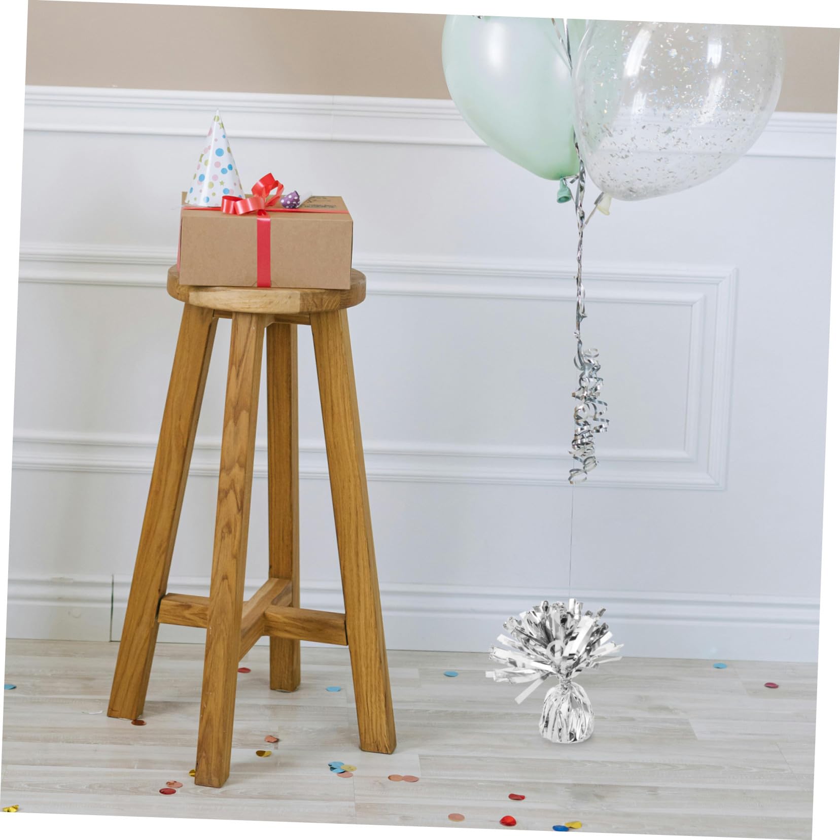 Silberne Zementballongewichte 6 Stück für Hochzeiten und Festivals | Pet und Zement, Elegante Optik, Leicht zu Verwenden, für Festtage und Langfristige Dekoration