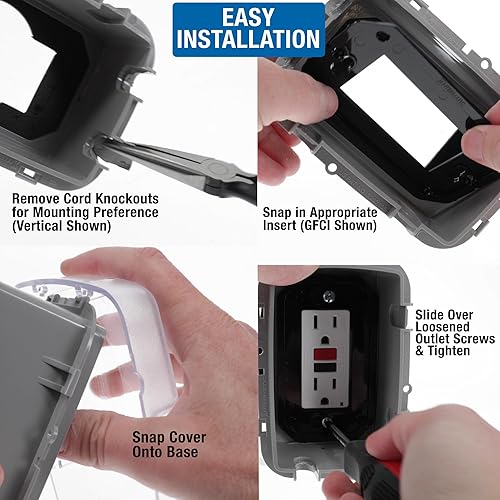 Miniatura 3 de Intermatic WP3100C - Cubierta de toma de corriente eléctrica resistente a la intemperie, resistencia a la temperatura, construcción resistente,