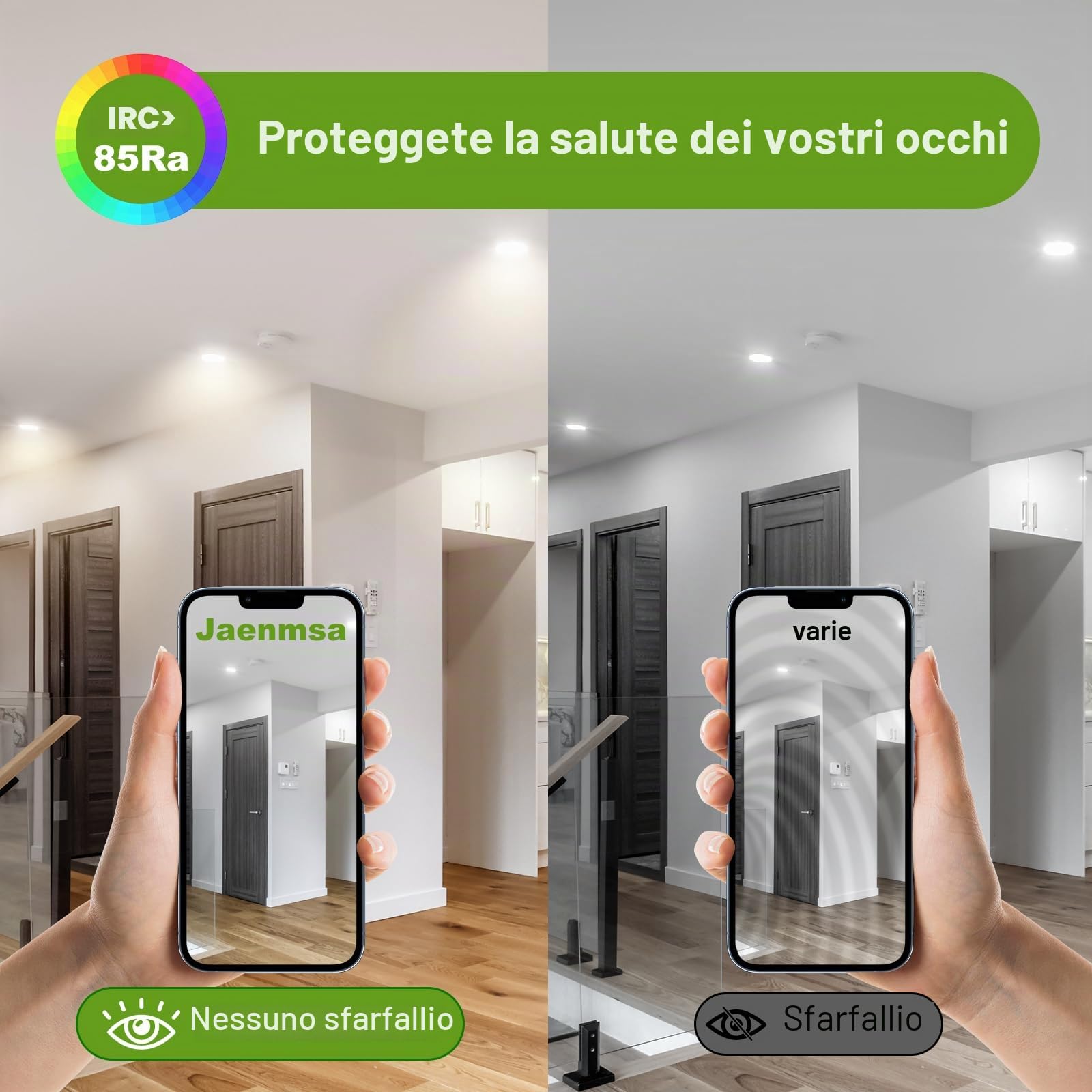 Faretti Led da Incasso per Cartongesso 230V, 10W Foro Φ 95-105mm, IP44, Non Dimmerabile, Faretti LED Soffitto, Bianco Neutro 4000K, Set di 12