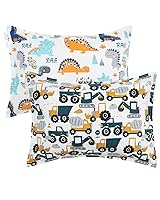 Vista 23 de ALVABABY Paquete de 2 fundas de almohada de algodón orgánico para niños pequeños, fundas de almohada para niños de 13 x 18 pulgadas o 12 x 16