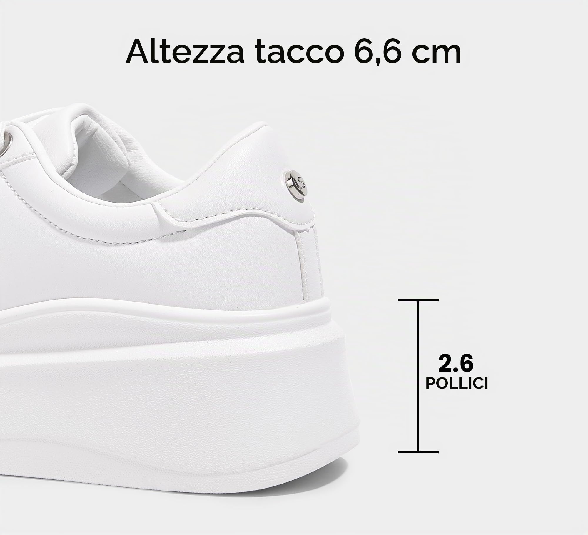 LUCKY STEP Sneakers Donna con Zeppa – Scarpe alla Moda, Classiche Basse, Scarpe Casual in Pelle Sintetica, Comode per Tutti i Giorni