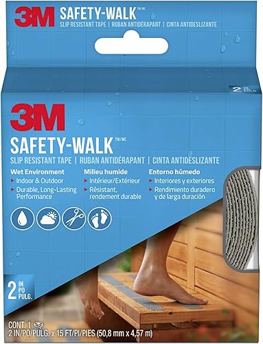 Miniatura 1 de 3M Safety-Walk - Banda de rodadura para interiores y exteriores, cinta antideslizante, rollo de 2 pulgadas por 180 pulgadas, color gris