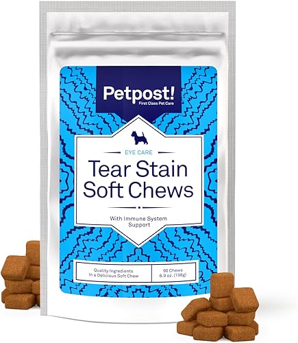 Miniatura 1 de petpost  Tear quitamanchas masticablesdelicioso ojo manchas Suplemento para perrosTratamiento natural para desgaste las manchas en perros 90diario
