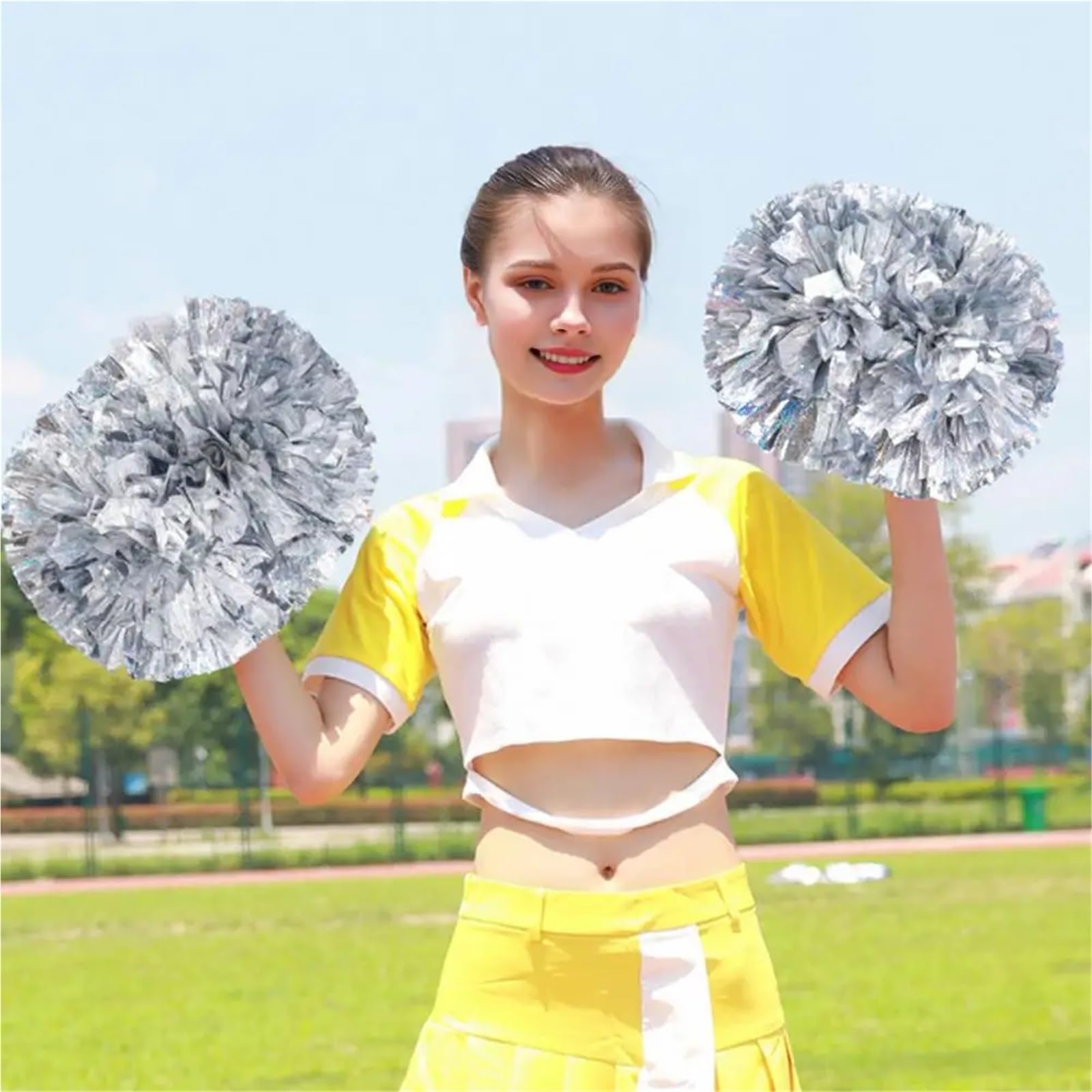 Lot de 10 pompons pom-pom girl avec anneau, accessoires , en plastique léger, for sports d'équipe, for fête pour Matchs de Sport