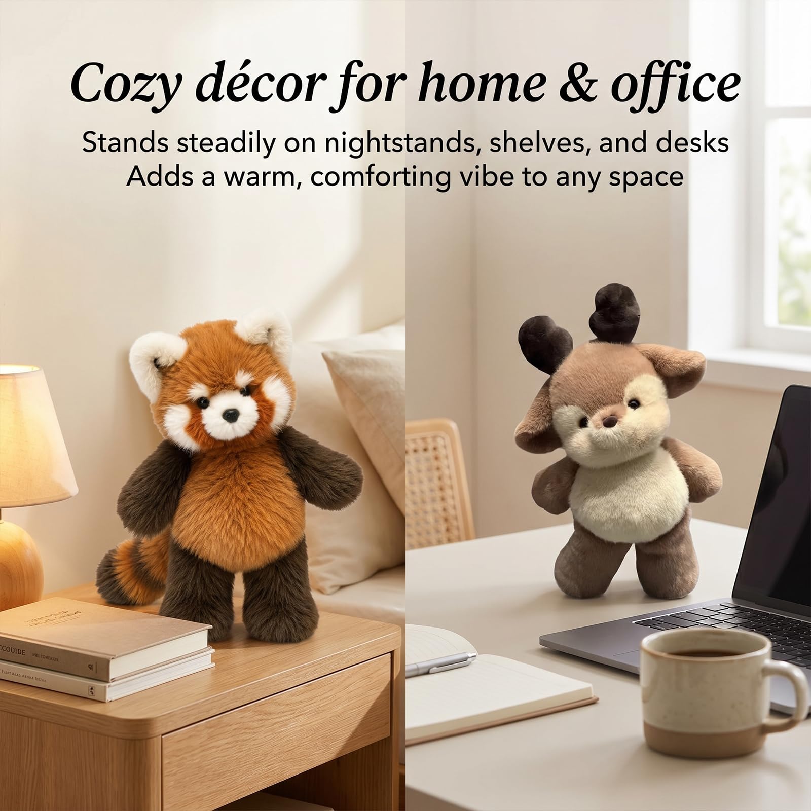 Générique Peluche Qui Court Panda Roux 55 cm, Doudou Anti-Stress Interactif, Cadeau Anniversaire Fêtes