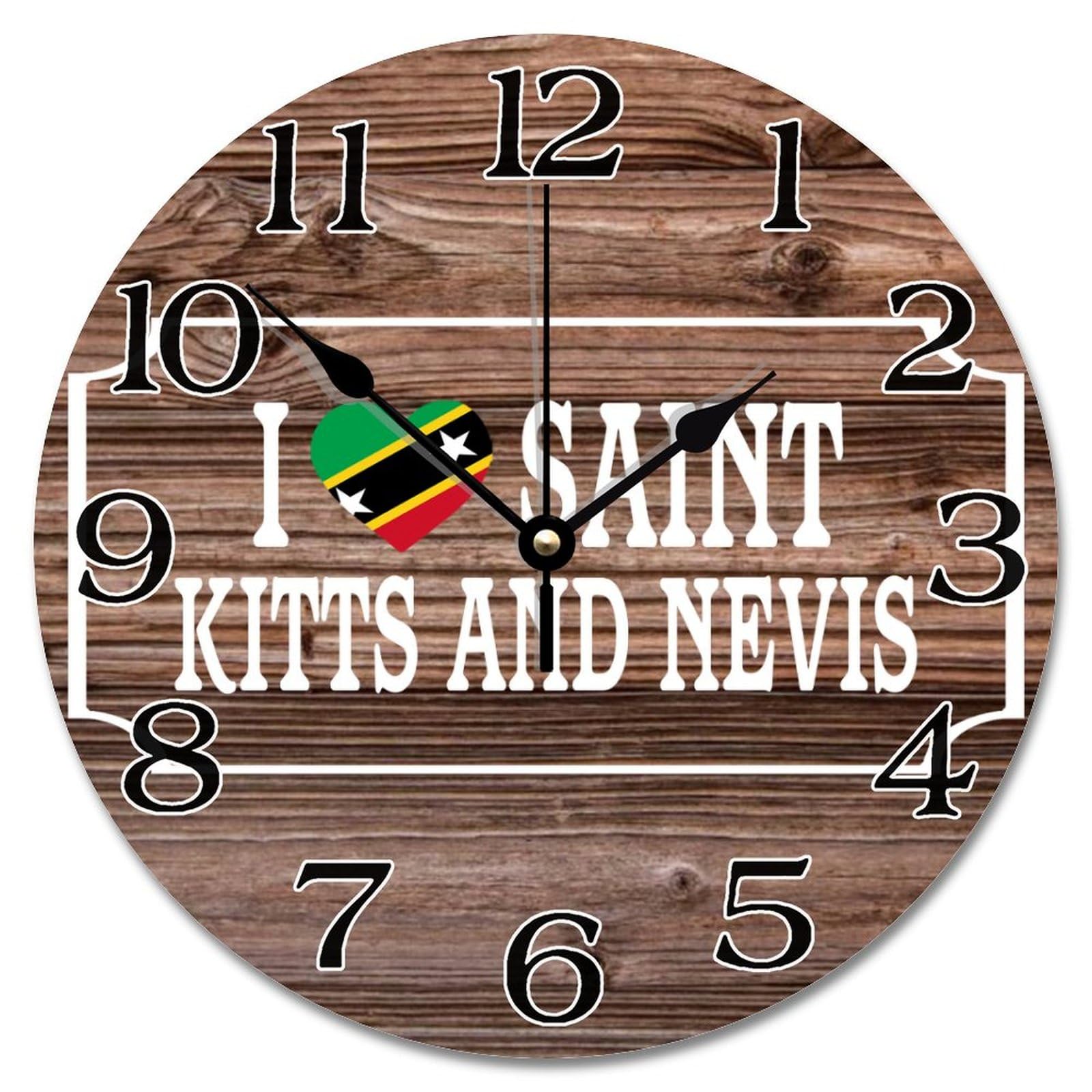 Horloge murale Saint-Kitts-et-Nevis 25,4 cm à piles pour salon