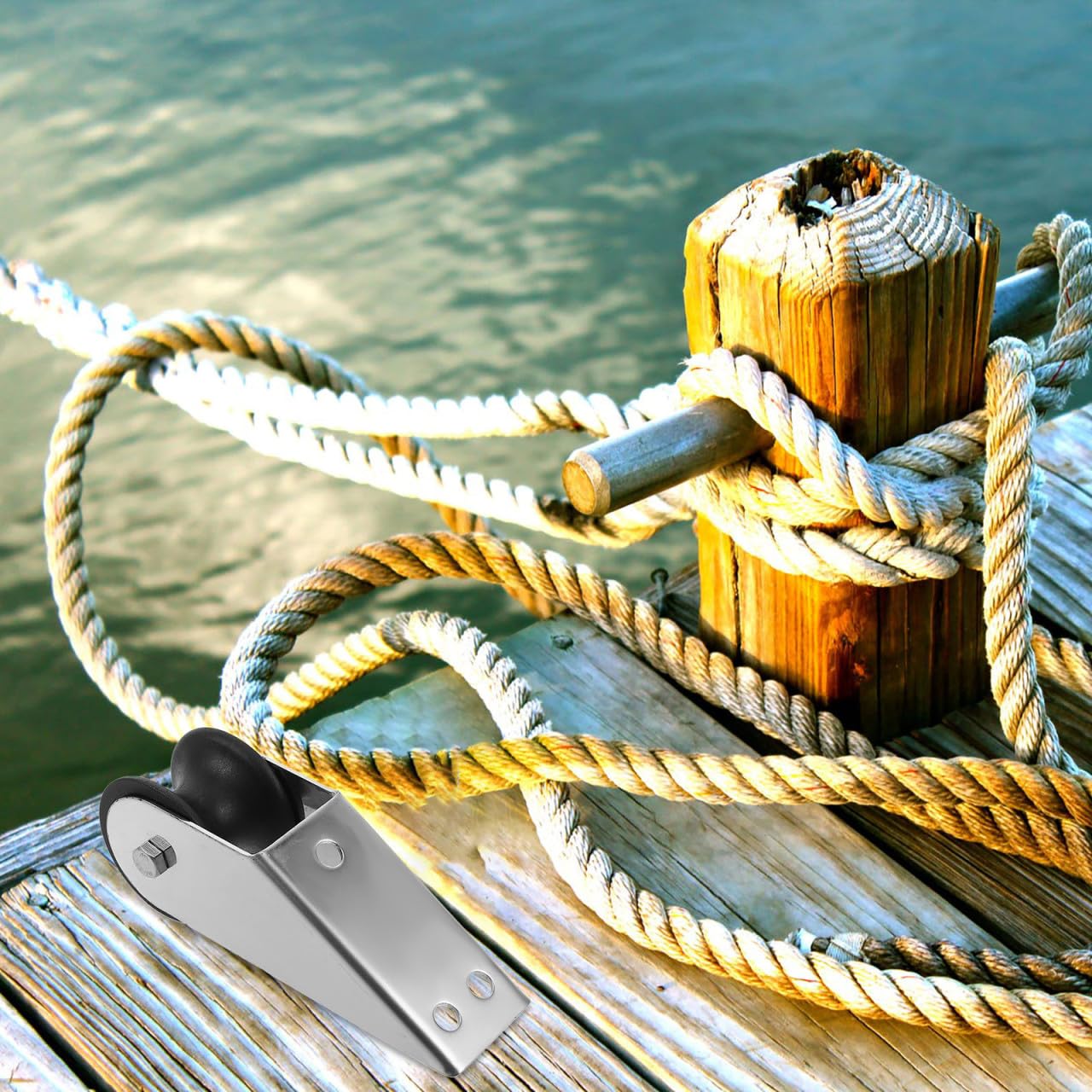 MAGICLULU Rouleau D’Ancre D’étrave en Acier Inoxydable, Support de Levage Rouleau en Caoutchouc, Accessoire Fixe pour Ancre de Bateau, Solide et Compact, Usage Plaisance et Pêche