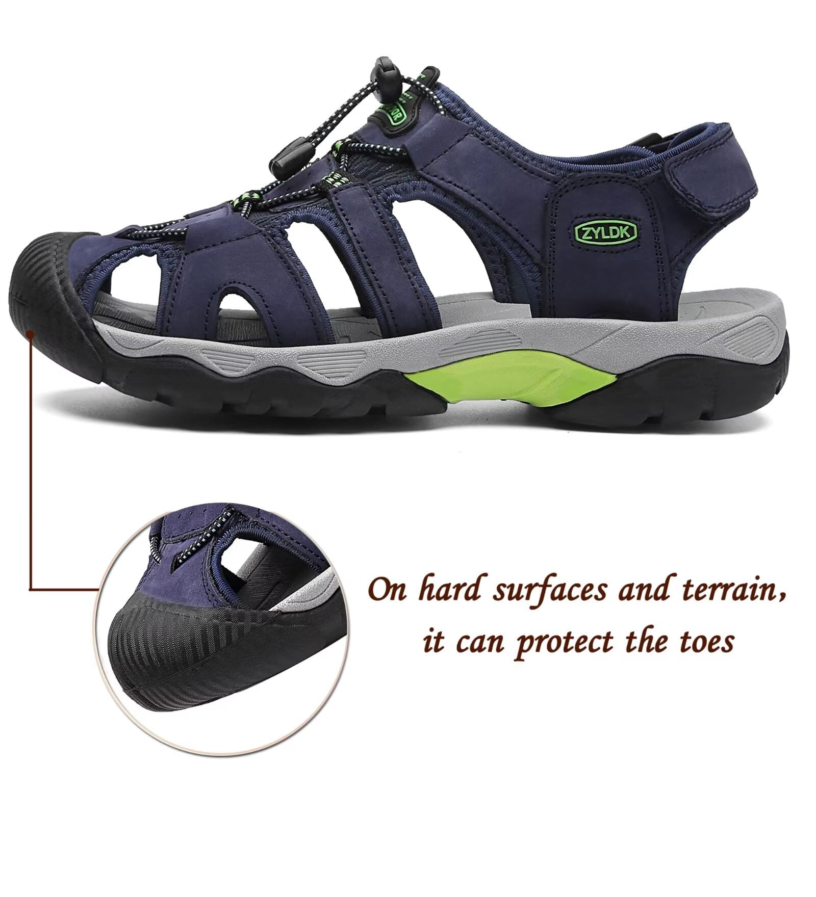 ZYLDK sandali da donna Sandali Estivi Uomo Esterni Sportivi Scarpe da Spiaggia per all'aperto Trekking Traspirante da Pescatore in Pelle Casual Antiscivolo