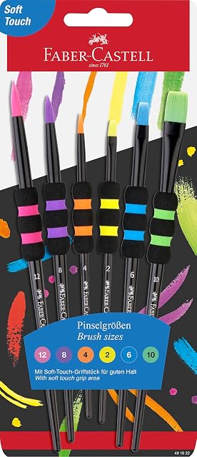 FABER-CASTELL - Set de pinceles para colegio, 6 piezas