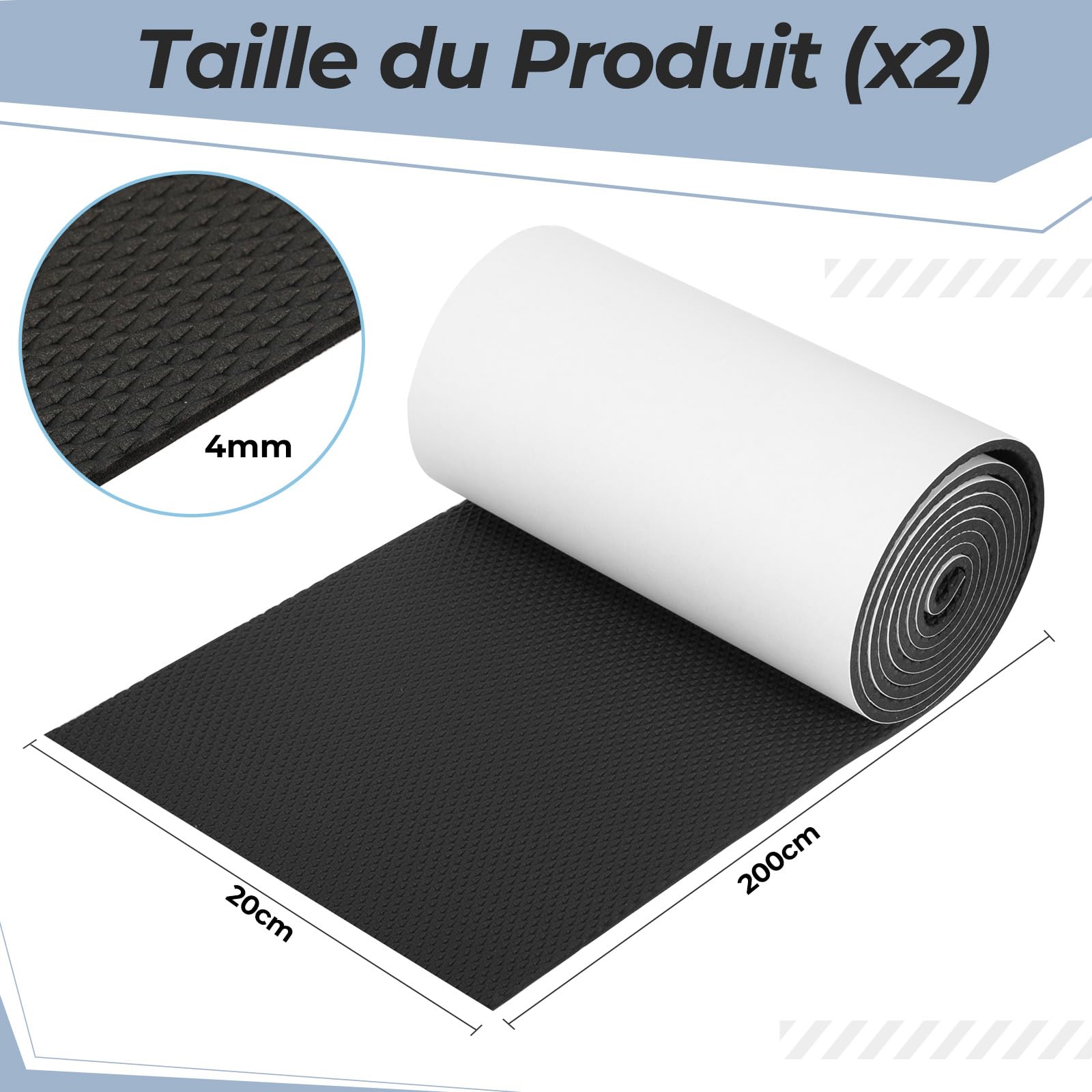 Paracolpi Per Garage Auto - 2 Rotoli Adesivi EVA 2m X 20cm, Protezione Muro Da Urto, Autoadesivo