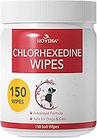 Vista 1 de NOVEHA Toallitas para mascotas, toallitas formuladas para mascotas, para pliegues faciales y de dedos, axilas, tamaño de 3 x 2 pulgadas