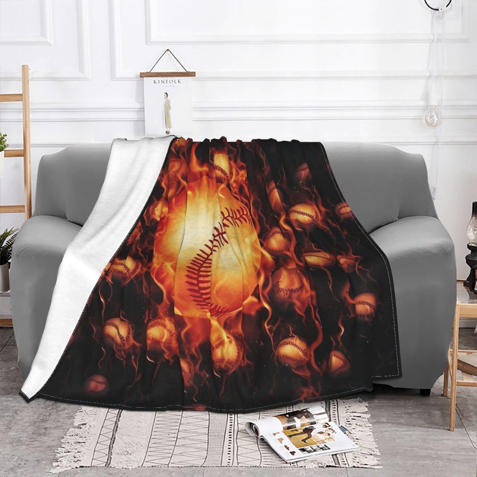 Couverture baseball plaid canapé et camping chaud léger