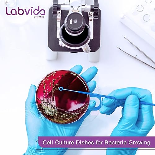 Miniatura 2 de LVAE001 - Paquete de 20 platos Petri estériles con tapas, 3.543 in de diámetro, 0.591 in de profundidad, 3 rejillas de ventilación, ideal para