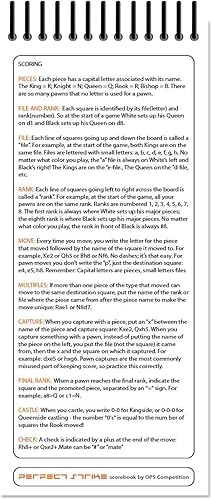 Miniatura 4 de Libro de puntuaciones de ajedrez perfecto con reglas e instrucciones de puntuación. Resistente. Calidad de archivo. Ideal para práctica y