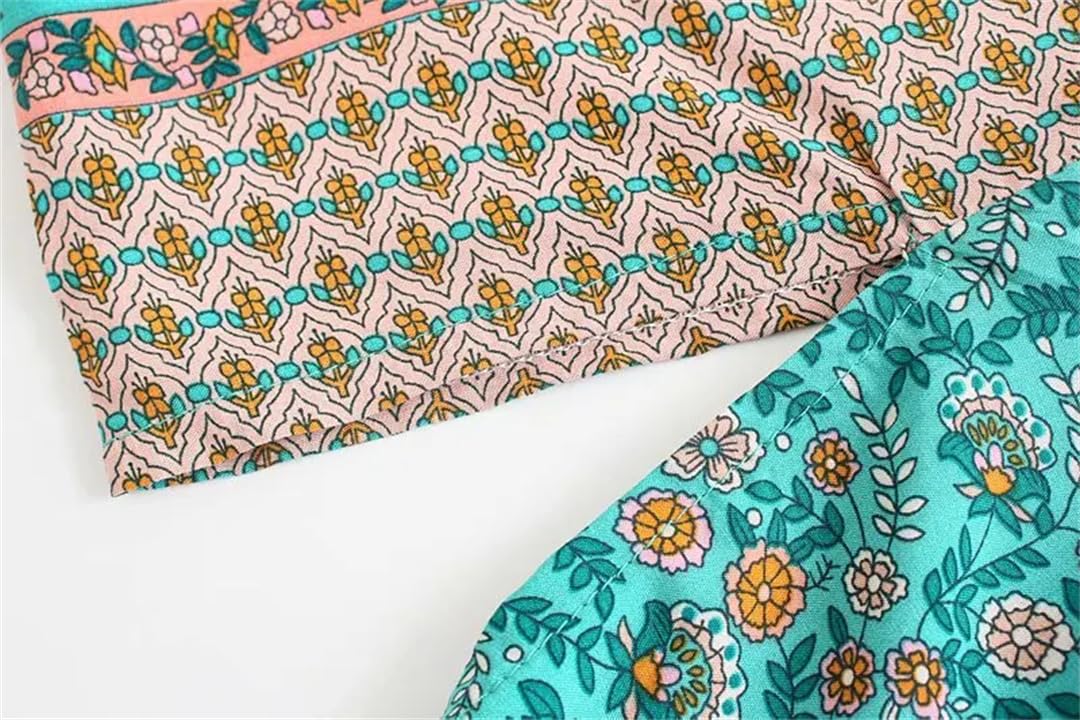 Disimlarl Kimono da spiaggia con stampa a pipistrello, da donna, con scollo a V, estivo, in rayon e cotone