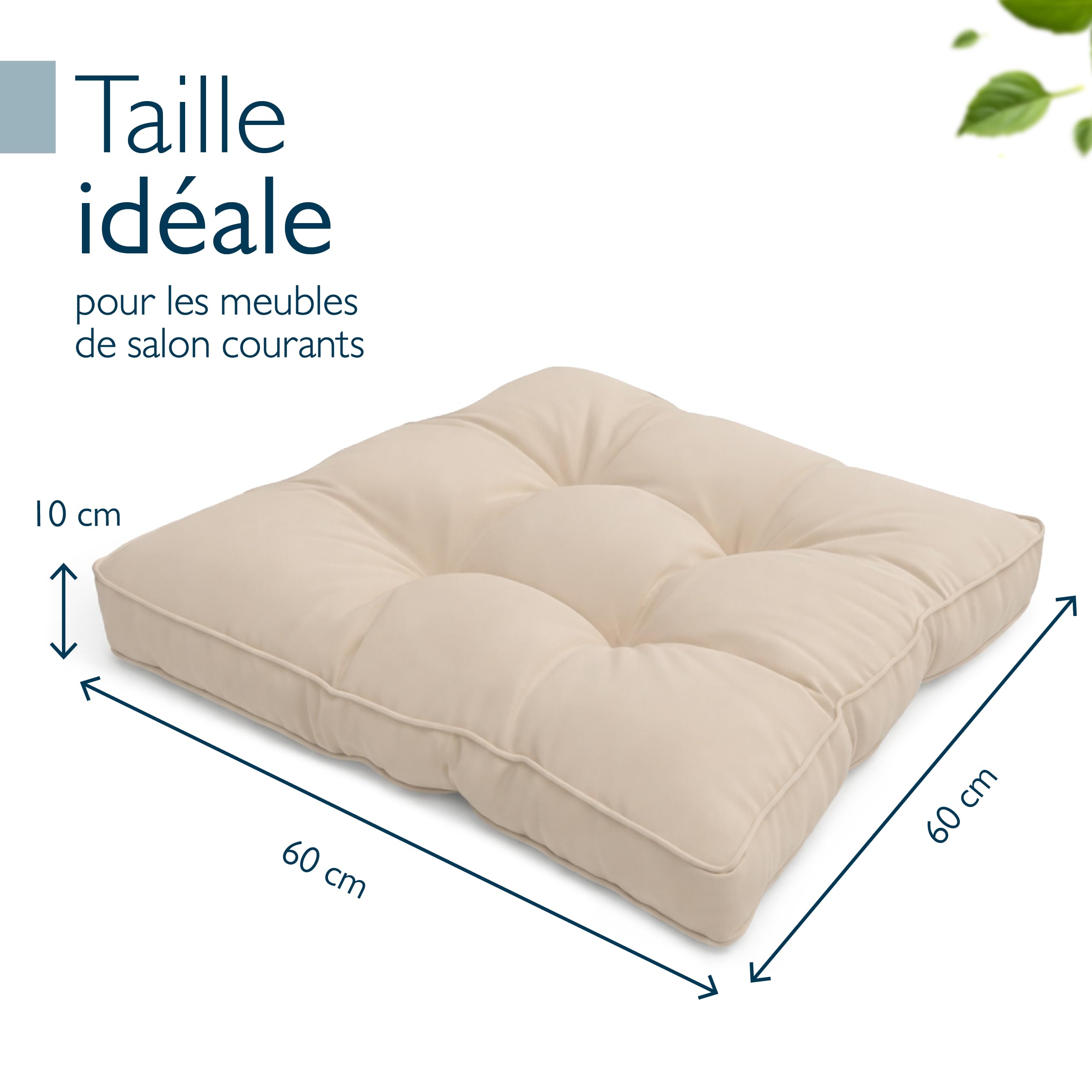 Beautissu Coussin Fauteuil Jardin Assise résistant à l'eau Anti-salissures