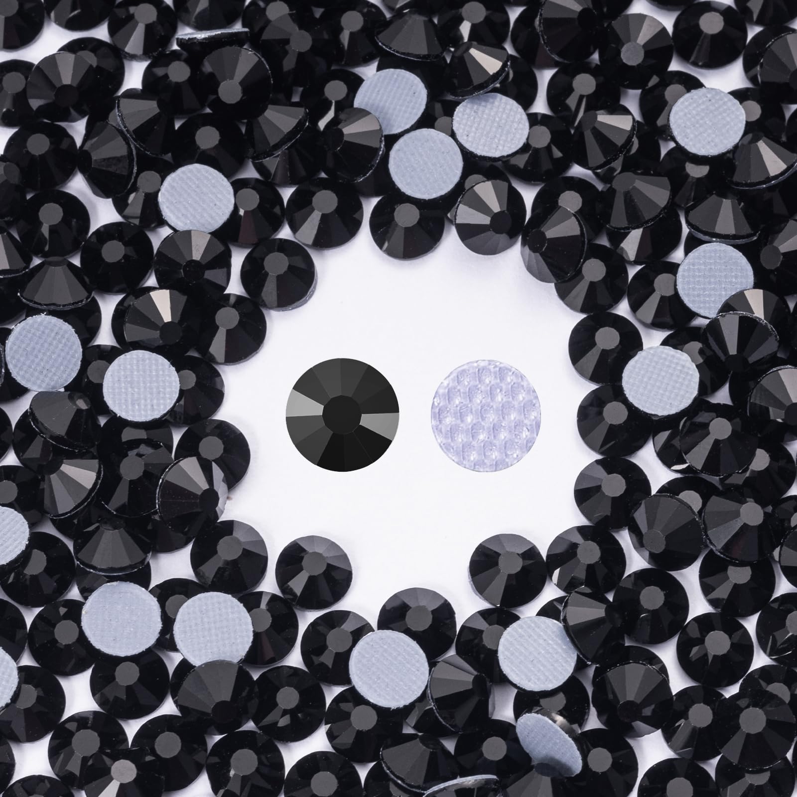 Hotfix Rhinestones Bulk 300PCS SS30 (6.3-6.5mm), Black Glass Rhinestones for Clothes, Tumblers, Shoes DIY, Heat Transfer Flatback Gems for Crafts &amp; Decoration