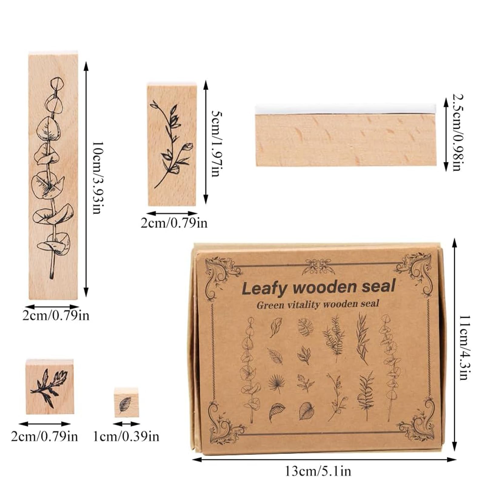 Timbri in Legno Fiori 22 Pezzi, Set di Timbri Decorativi per Scrapbooking