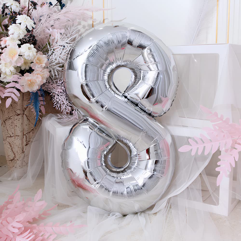 Foil Globo Número 5 Azul 40" (101cm), Inflable Helio o aire, Gigante Numeros 0-9, 10-19, 20-29, 30-100, Grande Globos Decoración para La Boda Aniversario y Cumpleaños Fiestas — view 557